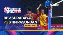 Highlights Perempat Final - Putra: BBV Surabaya vs STIN Pasundan | Kejurnas Bola Voli Antarklub U-17 2022