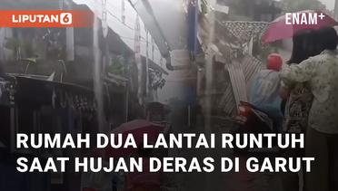 Viral Rumah Dua Lantai Runtuh Saat Hujan Deras di Garut