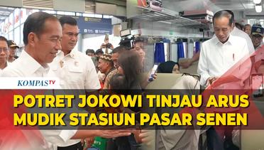 Potret Presiden Jokowi Cek Arus Mudik Lebaran 2024 di Stasiun Pasar Senen, Sapa Pemudik dalam Kereta