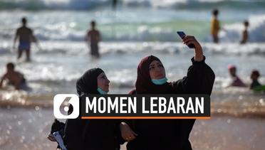 Warga Palestina dan Israel Nikmati Momen Lebaran di Pantai Mediterania
