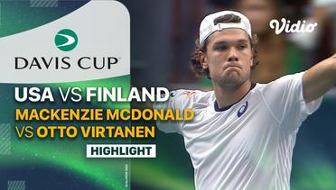 Highlights | USA (Mackenzie McDonald) vs Finland (Otto Virtanen) | Davis Cup 2023