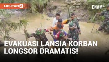 Dramatis! Detik-detik Lansia Korban Longsor Bandung Barat Dievakuasi