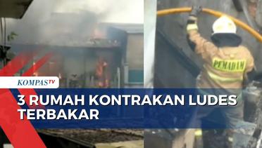 Kebakaran Hebat Ludeskan 3 Rumah Kontrakan di Menteng, 15 Unit Mobil Damkar Diterjunkan!