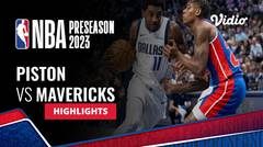 Detroit Pistons vs Dallas Mavericks - Highlights | NBA Preseason 2023