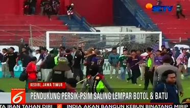 Tawuran Antar Suporter di Persik Kediri dan PSIM Yogyakarta
