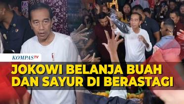 Momen Jokowi Belanja Buah dan Bagi Kaos Saat di Berastagi