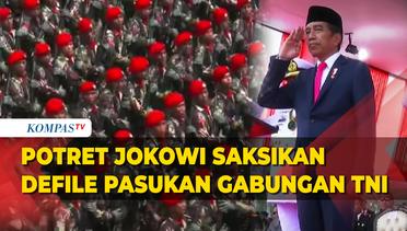 Potret Hormat Presiden Jokowi saat Saksikan Parade Pasukan Gabungan di HUT ke-78 TNI