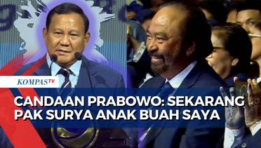 Momen Prabowo Lempar Candaan ke Surya Paloh di Kongres Nasdem: Sekarang Pak Surya Anak Buah Saya