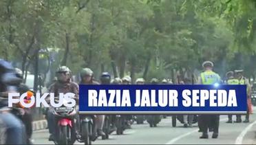 Puluhan Pelanggar Jalur Sepeda Terjaring Petugas di Jakarta - Fokus