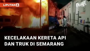 Viral Kecelakaan Antara Kereta Api dan Truk di Semarang, Tak Ada Korban Jiwa