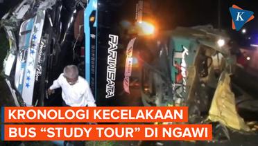 Detik-detik Bus Rombongan "Study Tour" SMAN 1 Sidoarjo Kecelakaan di Tol Ngawi