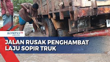 Sopir Truk Keluhkan Kondisi Jalan Rusak di Lampung Tengah