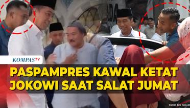 Momen Paspampres Kawal Jokowi Salat Jumat di Masjid Agung Medan