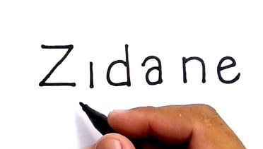 cara menggambar kata ZIDANE menjadi wajah zidane - how to turn words zidane into cartoon