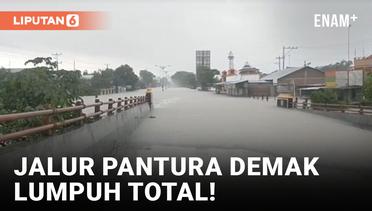 Jalur Pantura Demak Lumpuh Total akibat Banjir Usai Tanggul Sungai Wulan Jebol