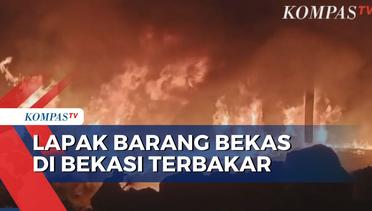 Diduga Tersambar Petir, Gudang Barang Bekas di Bekasi Hangus Terbakar!