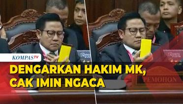 Momen Cak Imin Bercermin Ketika Hakim Bacakan Sidang Putusan Sengketa Pilpres 2024