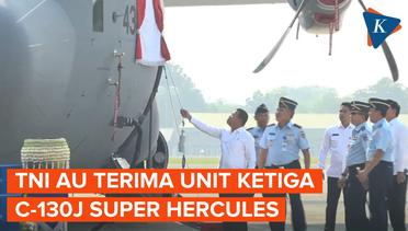 Kemenhan Serahkan Pesawat Super Hercules C-130J yang Ketiga untuk TNI AU