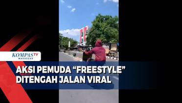 Aksi Pemuda Freestyle Ditengah Jalan, Viral di medsos