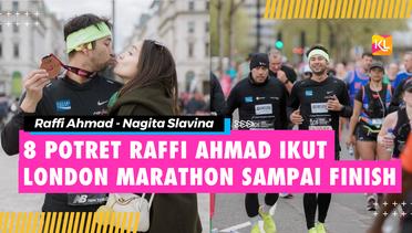 8 Potret Raffi Ahmad Ikut London Marathon Sampai Finish, Dicium Nagita Slavina - Bangga Gigit Medali