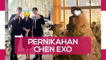 Potret Chen dan Istri di Resepsi Pernikahan, Ramai Dihadiri Member EXO