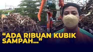 Sampah Menggunung di Pintu Air Manggarai, Diperkirakan Ada Ribuan Meter Kubik!