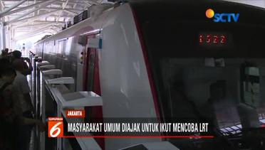 Pihak LRT Ajak Masyarakat Naik Kereta Layang Gratis Rute Kelapa Gading-Velodrome - Liputan6 Pagi