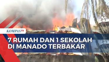Korsleting, 7 Rumah Warga dan 1 Gedung Sekolah di Manado Hangus Terbakar