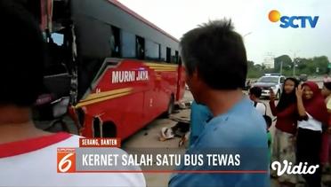 Dua Bus di Kota Serang Bertabrakan Akibat Ugal-ugalan, Satu Orang Tewas - Liputan 6 Pagi