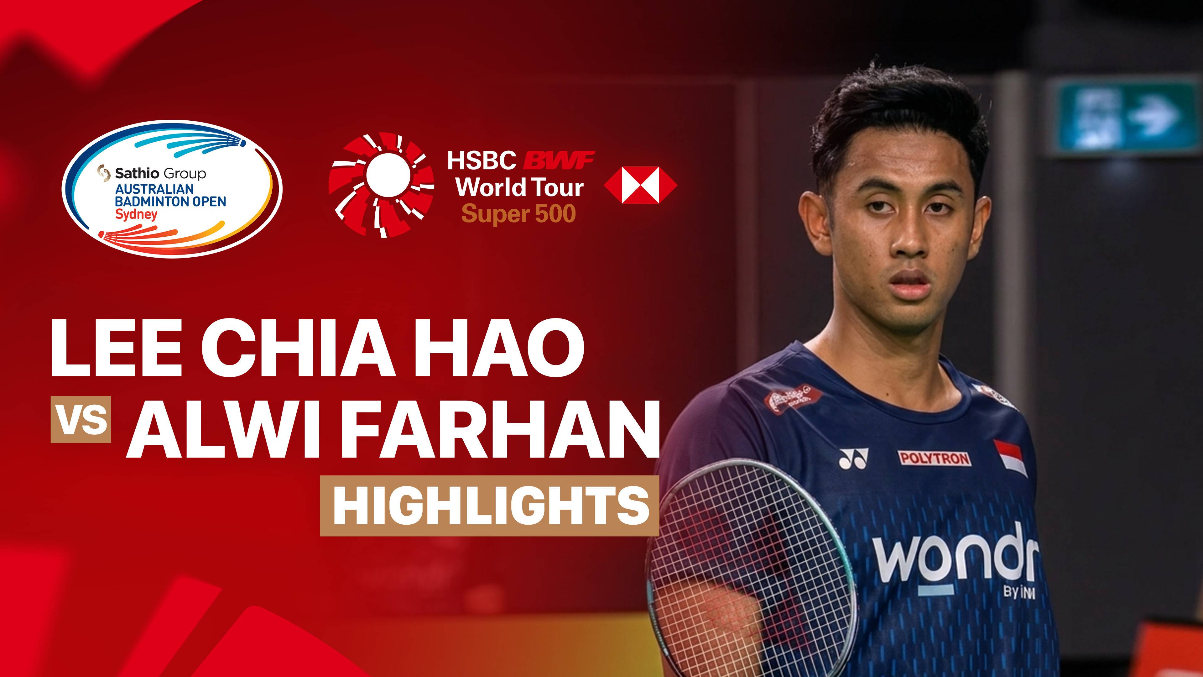 Lee Chia Hao (TPE) vs Alwi Farhan (INA) - Men's Singles Quarterfinals | SATHIO GROUP Australian Open 2026