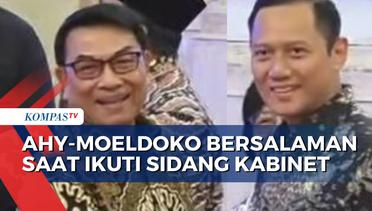 Inilah Momen AHY-Moeldoko Bersalaman saat Ikuti Sidang Kabinet Presiden Jokowi