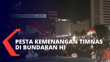 Rayakan Kemenangan Timnas Indonesia pada Piala AFF U-16, Ratusan Suporter Berpesta di Bundaran HI!