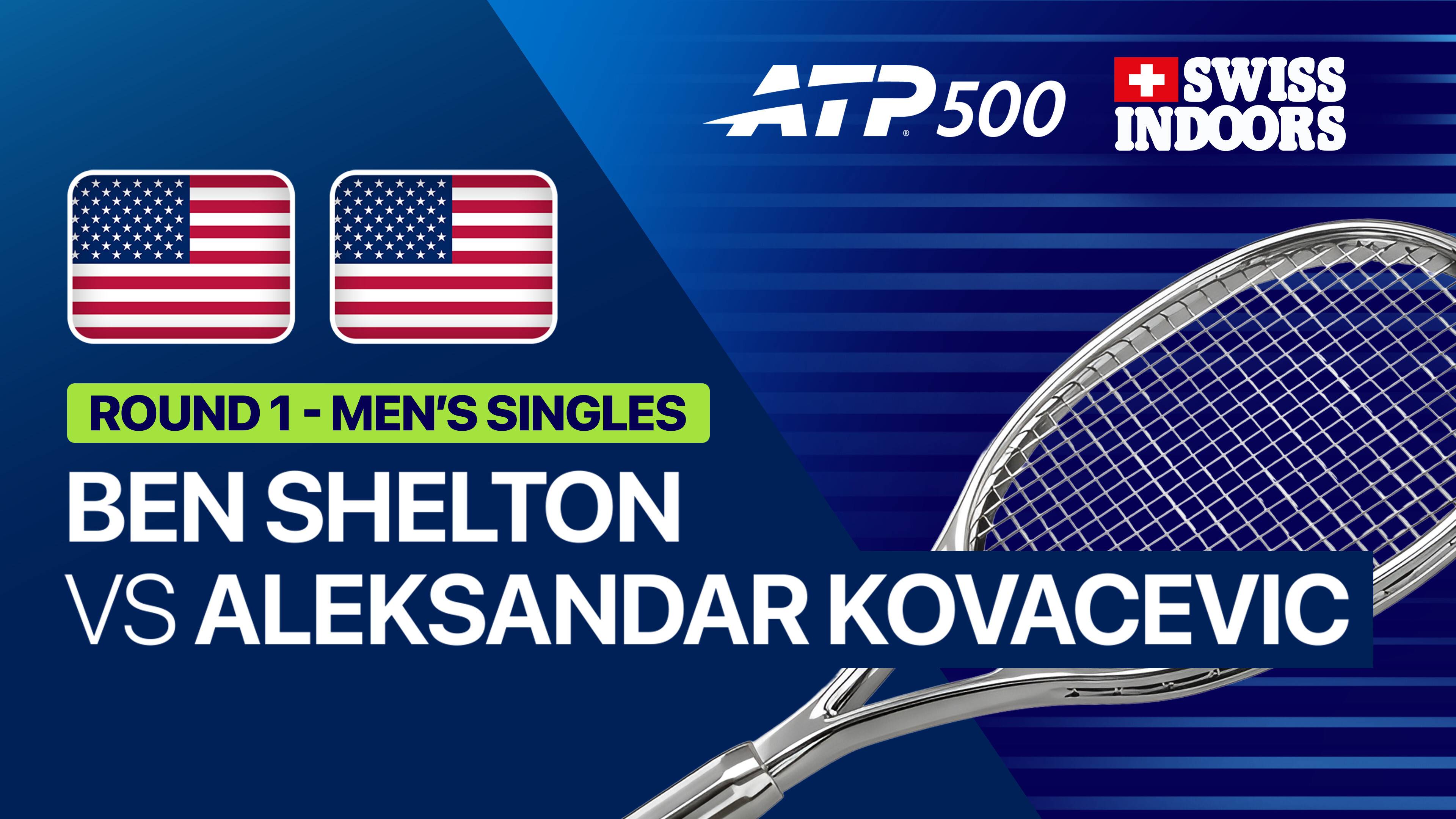 Ben Shelton vs Aleksandar Kovacevic - Round 1 | ATP 500: Swiss Indoors Basel 2026