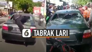 Aksi Heroik Pria Lompat ke Atas Mobil Hendak Kabur Setelah Tabrak Lari