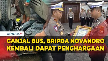 Bripda Novandro Polisi yang Ganjal Bus Pakai Motor Dapat Apresiasi dari Kakorlantas Polri