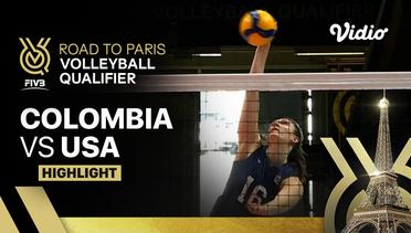 Match Highlights | Amerika Serikat vs Kolombia | Women's FIVB Road to Paris Volleyball Qualifier
