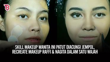 Bukti makeup itu ajaib, wanita ini recreate makeup Raffi & Nagita dalam satu wajah, hasilnya keren pol