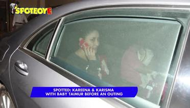 Kareena Kapoor Khan and Karisma Kapoor takes Taimur out for his first drive