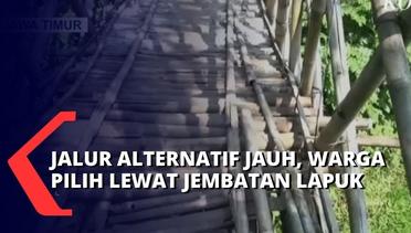 Di Jember, Warga Desa Kertosari Pilih Sebrangi Jembatan Lapuk Meski Bahaya: Jalur Alternatif Jauh!
