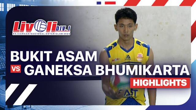 Putra: Bukit Asam Tanjung Enim vs Ganeksa Bhumikarta - Babak 8 Besar - Highlights | Livoli Divisi 1 2024