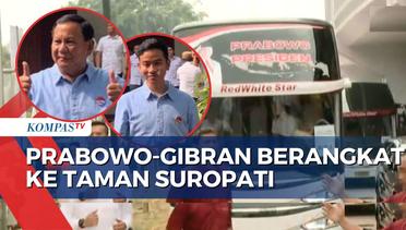 Prabowo-Gibran Berangkat Menuju Taman Suropati untuk Kirab ke KPU