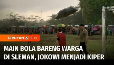 Dukung Timnas Lolos Piala Asia, Jokowi Main Sepak Bola Bersama Warga di Tengah Hujan | Liputan 6