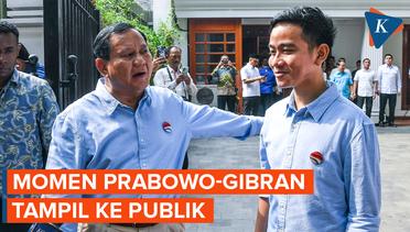 Momen Prabowo-Gibran Tampil Perdana, Kompak Pakai Kemeja Biru