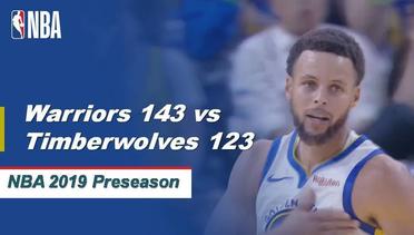 NBA | Cuplikan Pertandingan: Warriors 143 vs Timberwolves 123 | 2019 NBA Preseason