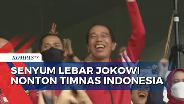 Momen Jokowi Bersorak dan Tersenyum Lebar Saat Nonton Timnas Indonesia Lawan Kamboja..!