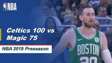 NBA | Cuplikan Pertandingan: Celtics 100 vs Magic 75 | 2019 NBA Preseason
