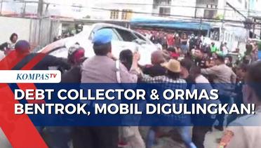 Debt Collector Bentrok dengan Ormas di Tambun Bekasi, Mobil Sampai Digulingkan