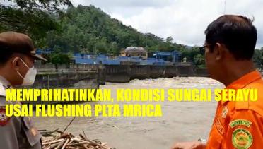 Memprihatinkan, Kondisi Sungai Serayu Usai Pembuangan Lumpur PLTA Mrica PT Indonesia Power