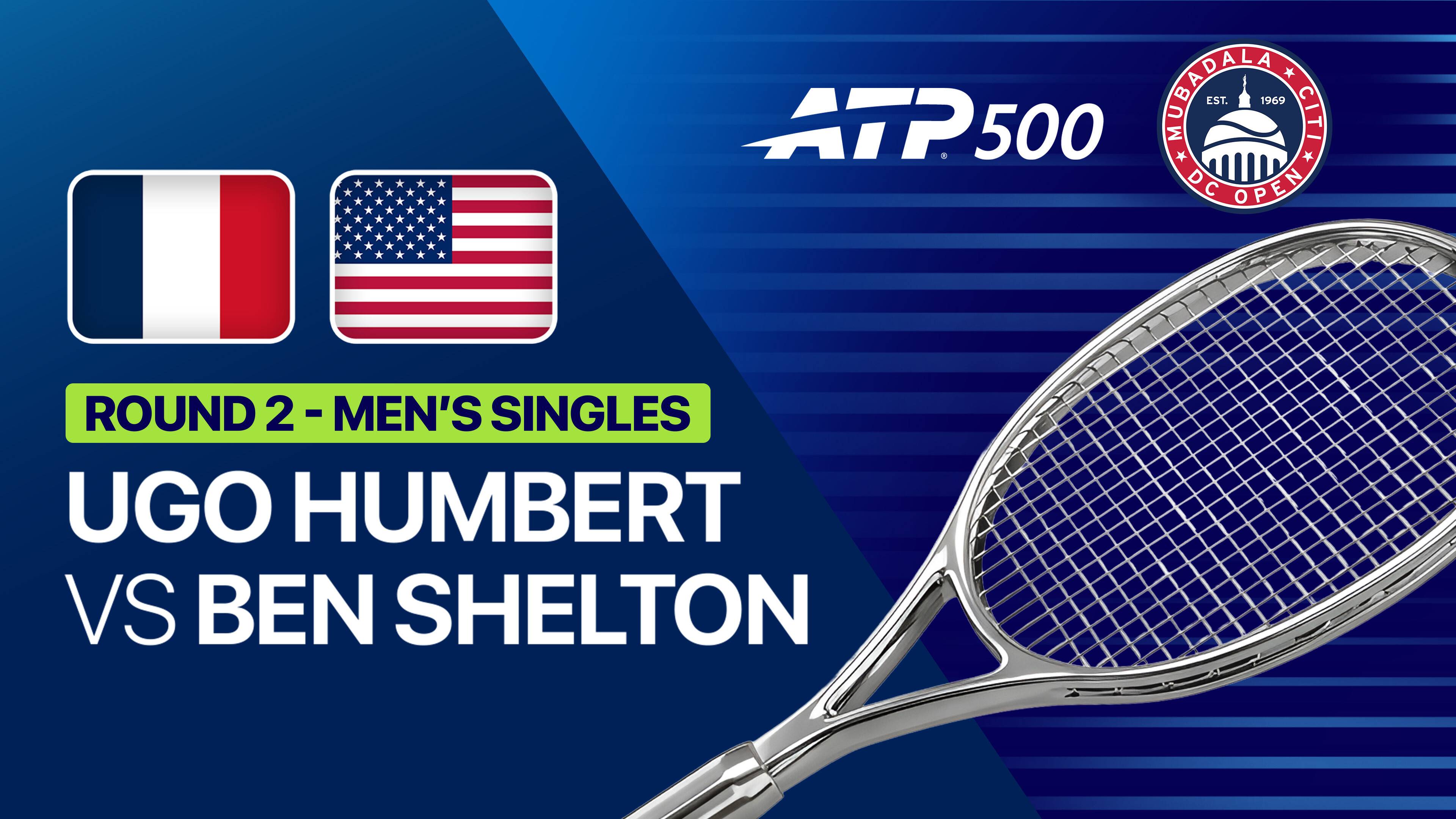Ugo Humbert vs Ben Shelton - Round 2 | ATP 500: Mubadala Citi DC Open 2026