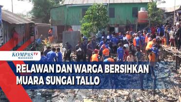 Relawan Pandawara Dan Warga Bersihkan Muara Sungai Tallo